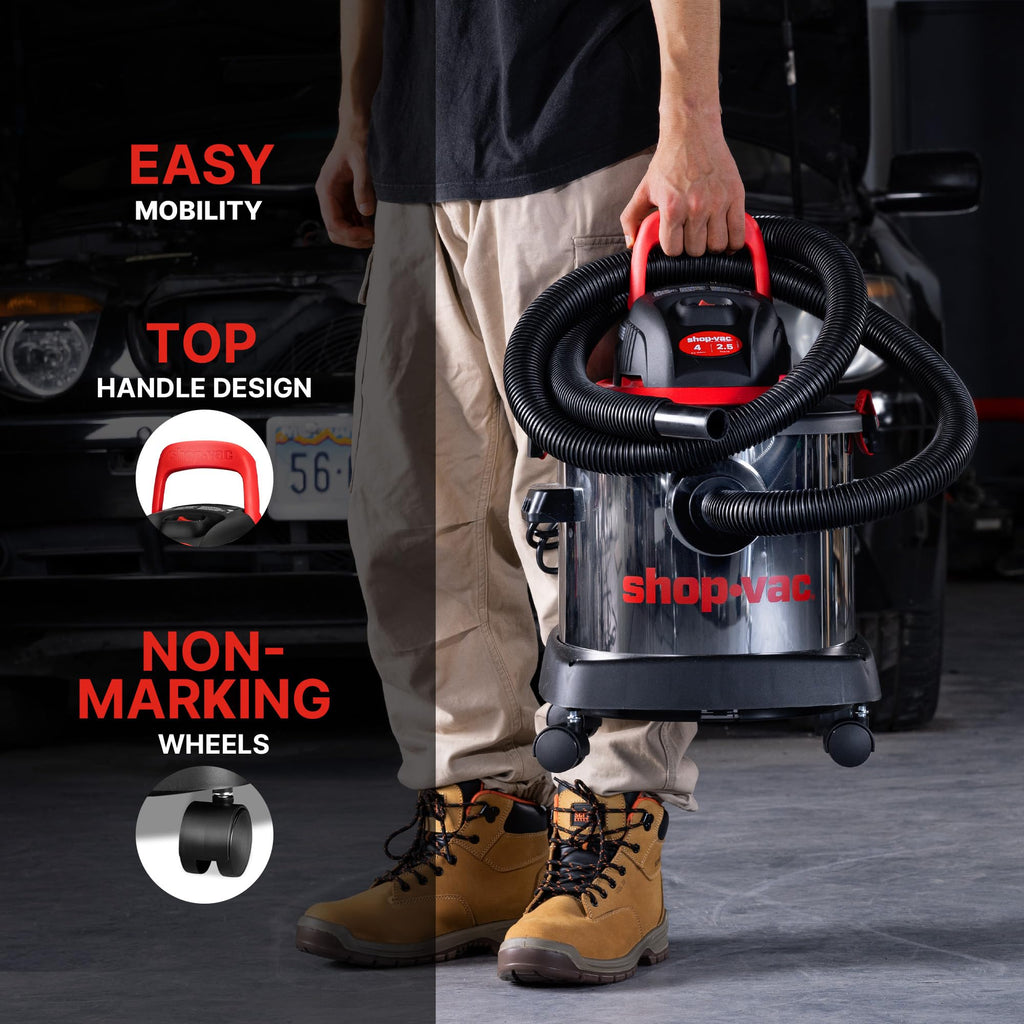 Wet/Dry Vacuum Cleaner, 4 Gallon, 2.5 Peak HP C27570