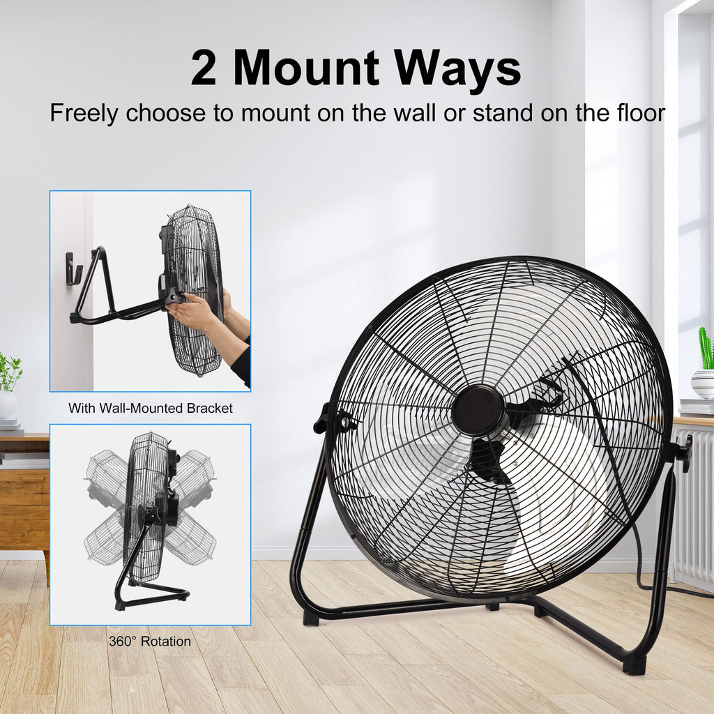 20 Inch 3 Speed High Velocity Metal Industrial Floor Fan X214