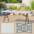 Portable Folding Table 6 FT Long with Handle White A54290