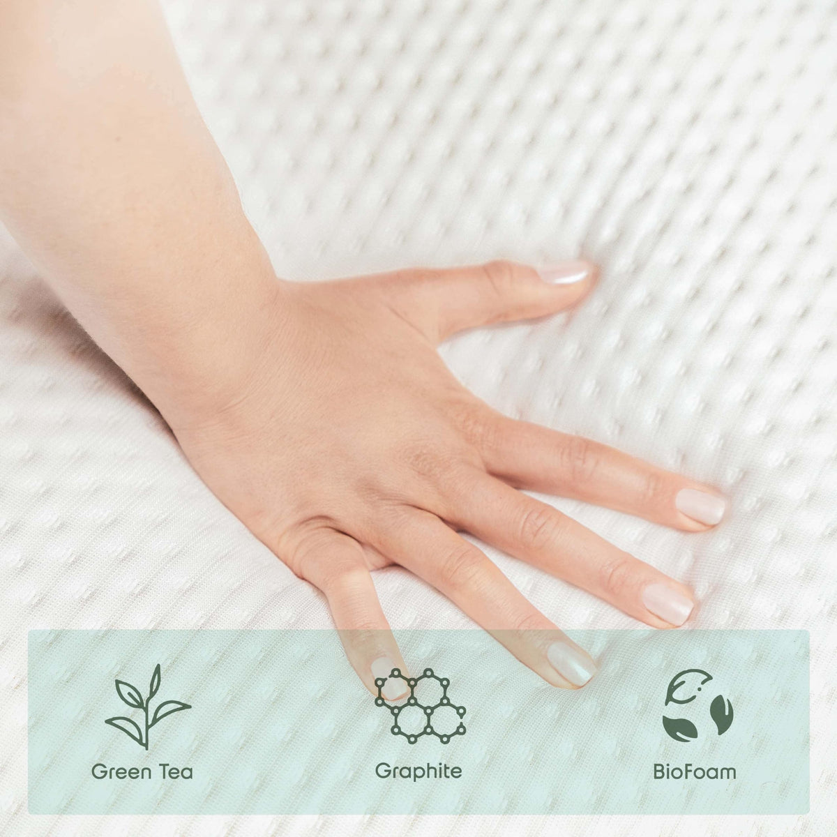 Green Tea 8 Inch Cooling Graphite Memory Foam Twin Mattress C363456