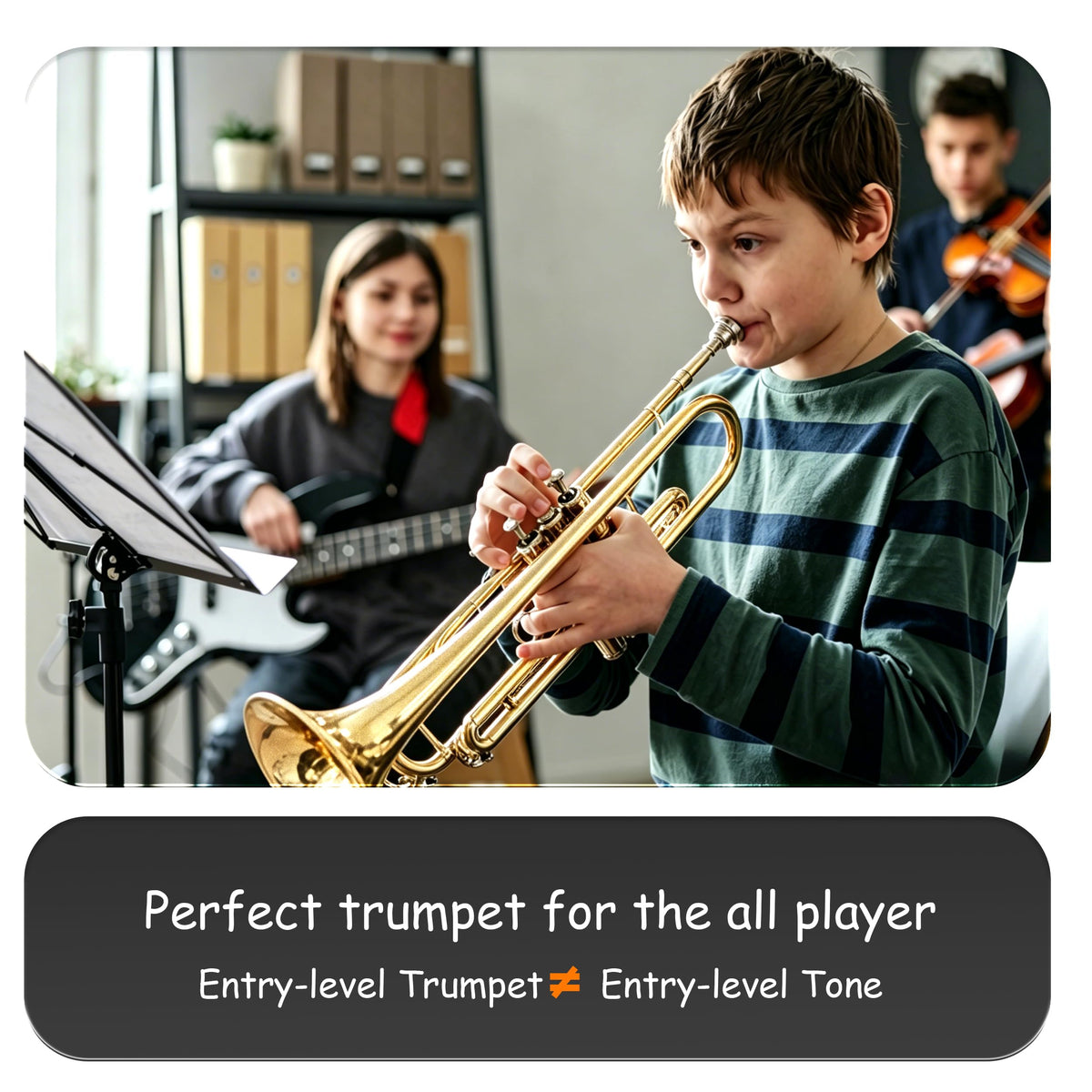 Satin Gold Bb Trumpet with Hard Case V895