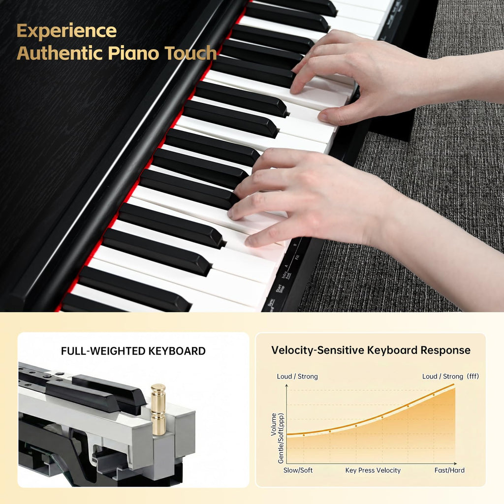 88 Key Weighted Digital Piano with Furniture Stand and Triple Pedal S415074