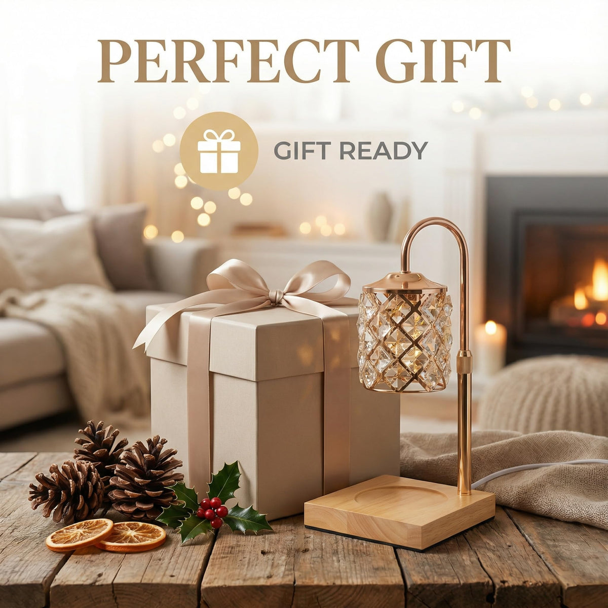 Dimmable Height Adjustable Candle Warmer Lamp with Timer and Remote L3344