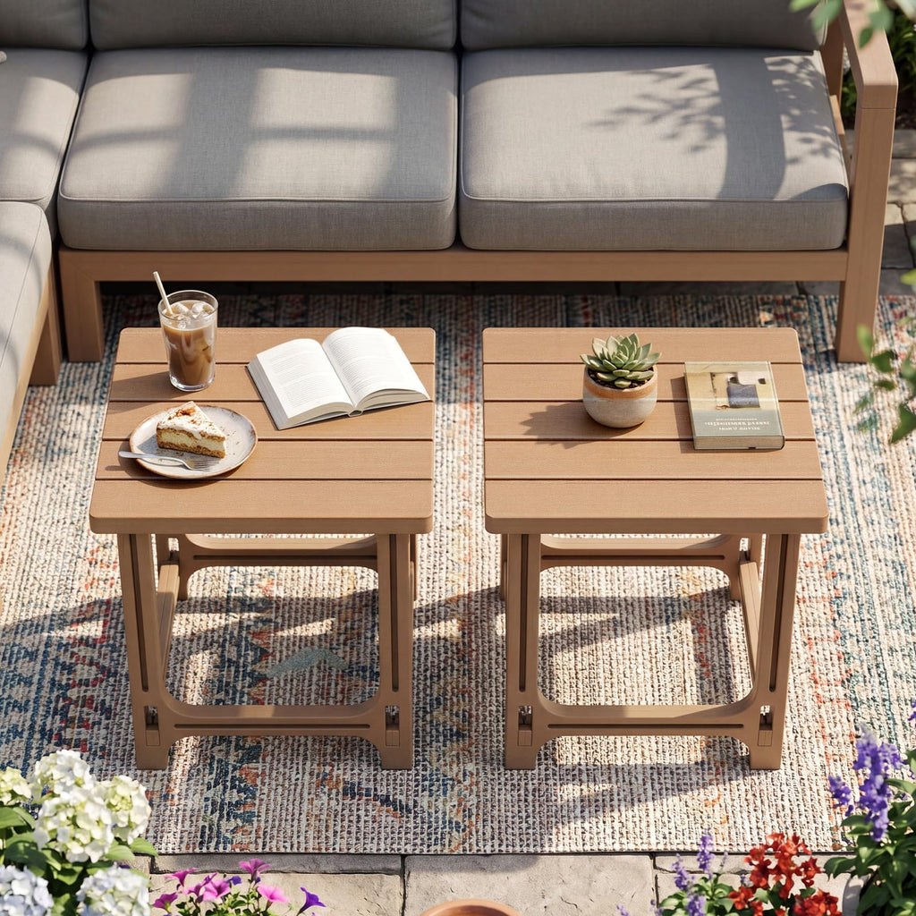 Brown Adirondack Side Table Set of 2 D6767