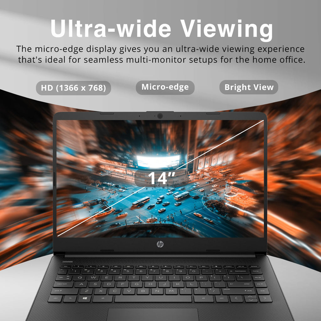 14-inch Laptop, Intel Celeron N4000, 4 GB RAM, 64 GB eMMC, Jet Black A157837