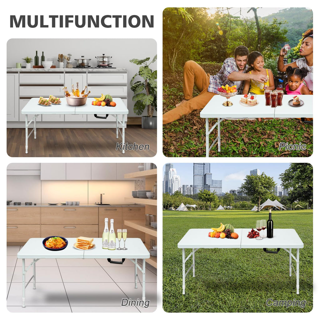 4Ft Portable Folding Table White A154