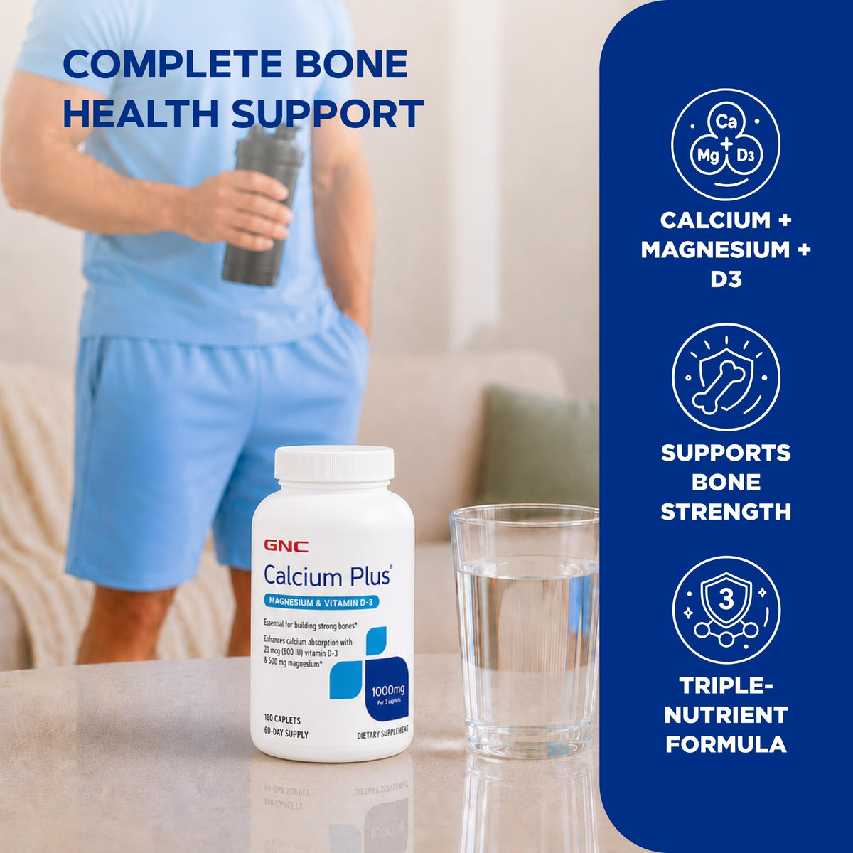 Calcium Plus Magnesium & Vitamin D-3 1000mg 180 Count N4954