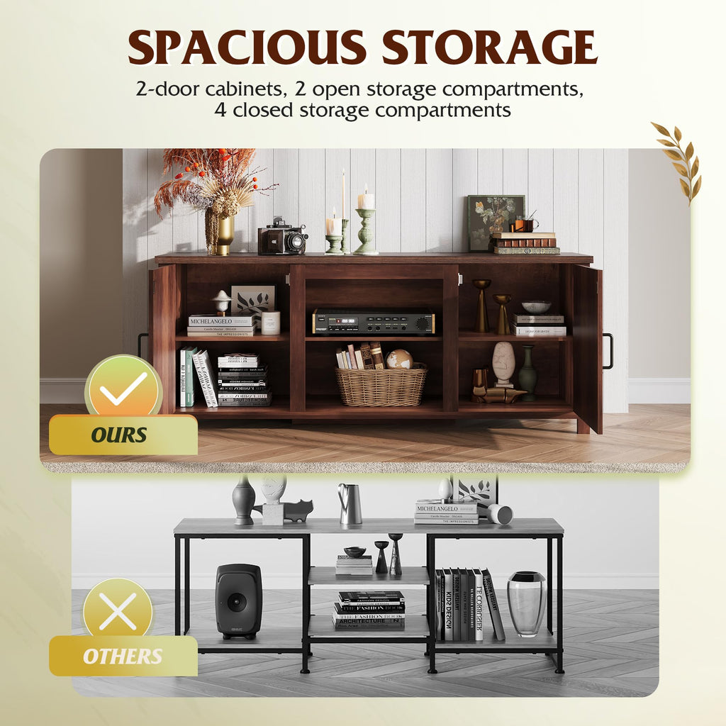 Farmhouse TV Stand Up to 65" Brown J26430