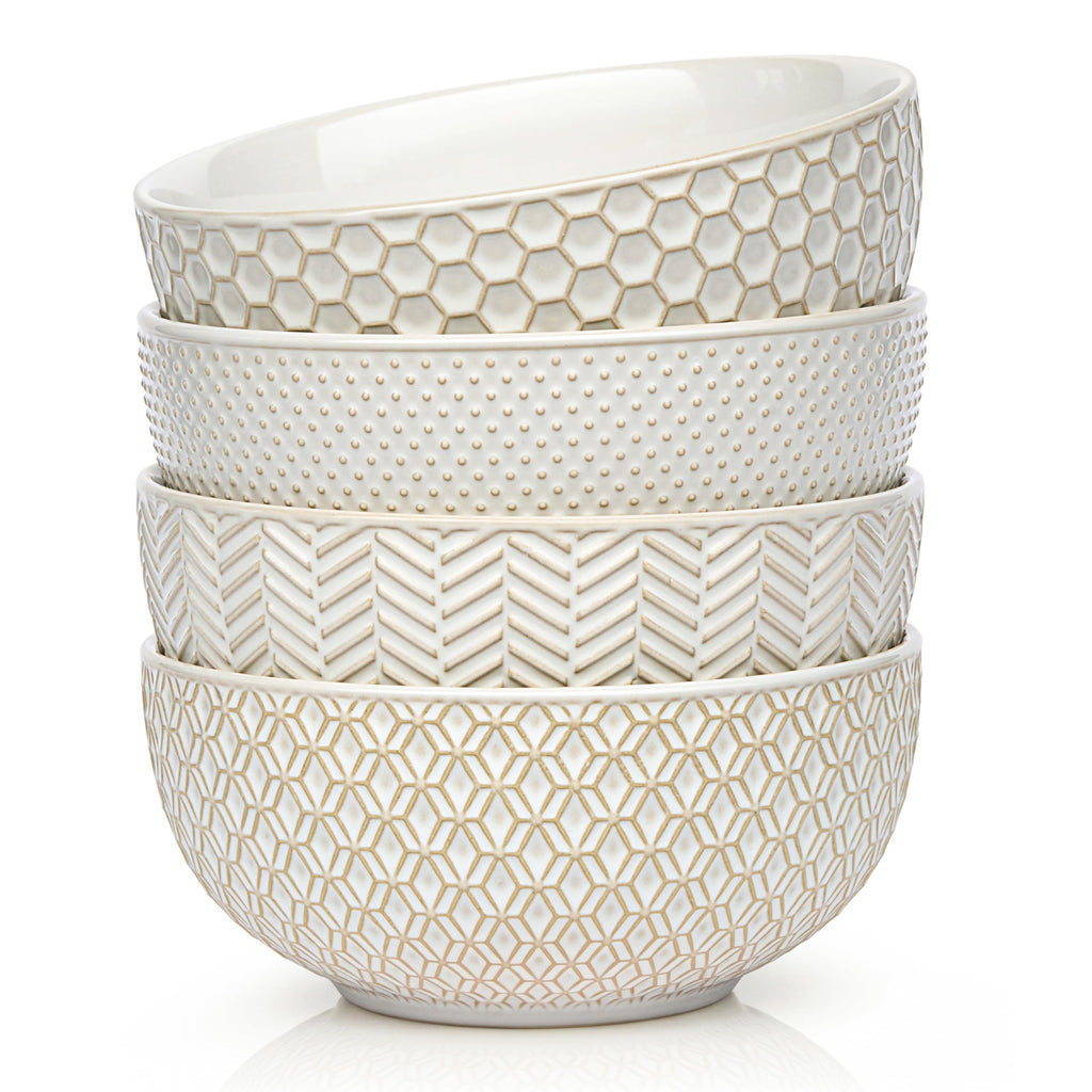 Ceramic Soup Bowls, 30 oz, Set of 4, Ivory V59040