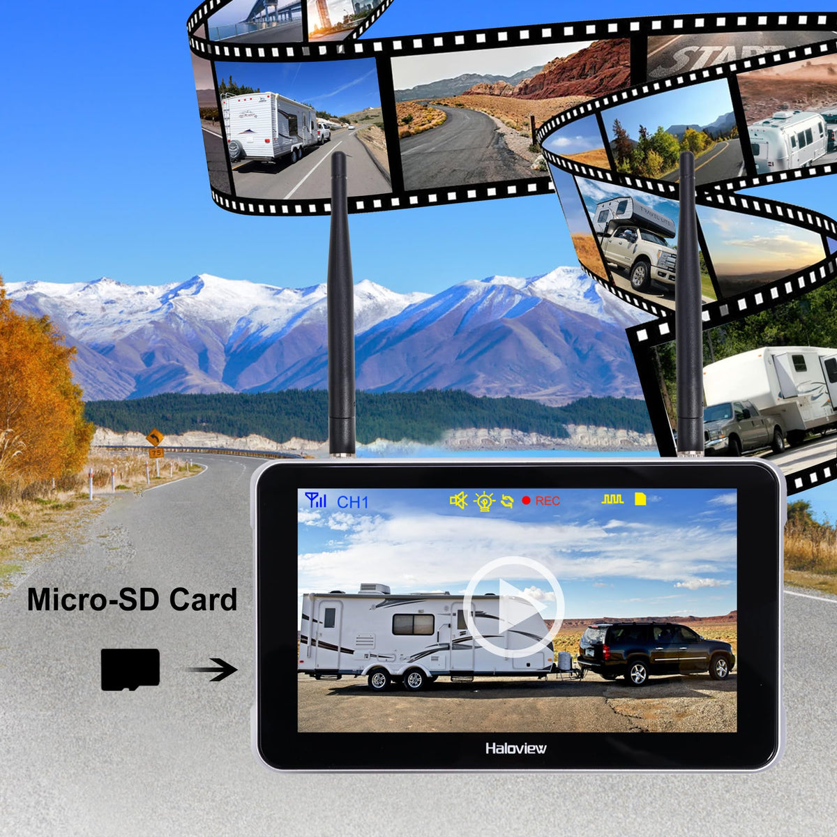 Wireless RV Backup Camera 7" Touch Screen Monitor System Y551089