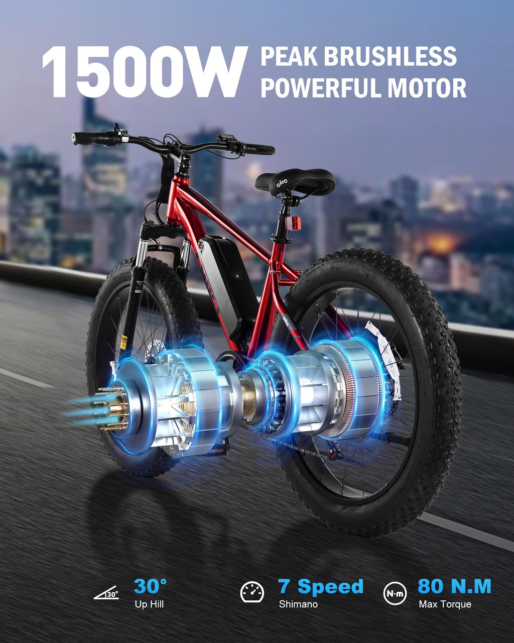 Electric Bike for Adults 1800W 48V 20AH Q35225