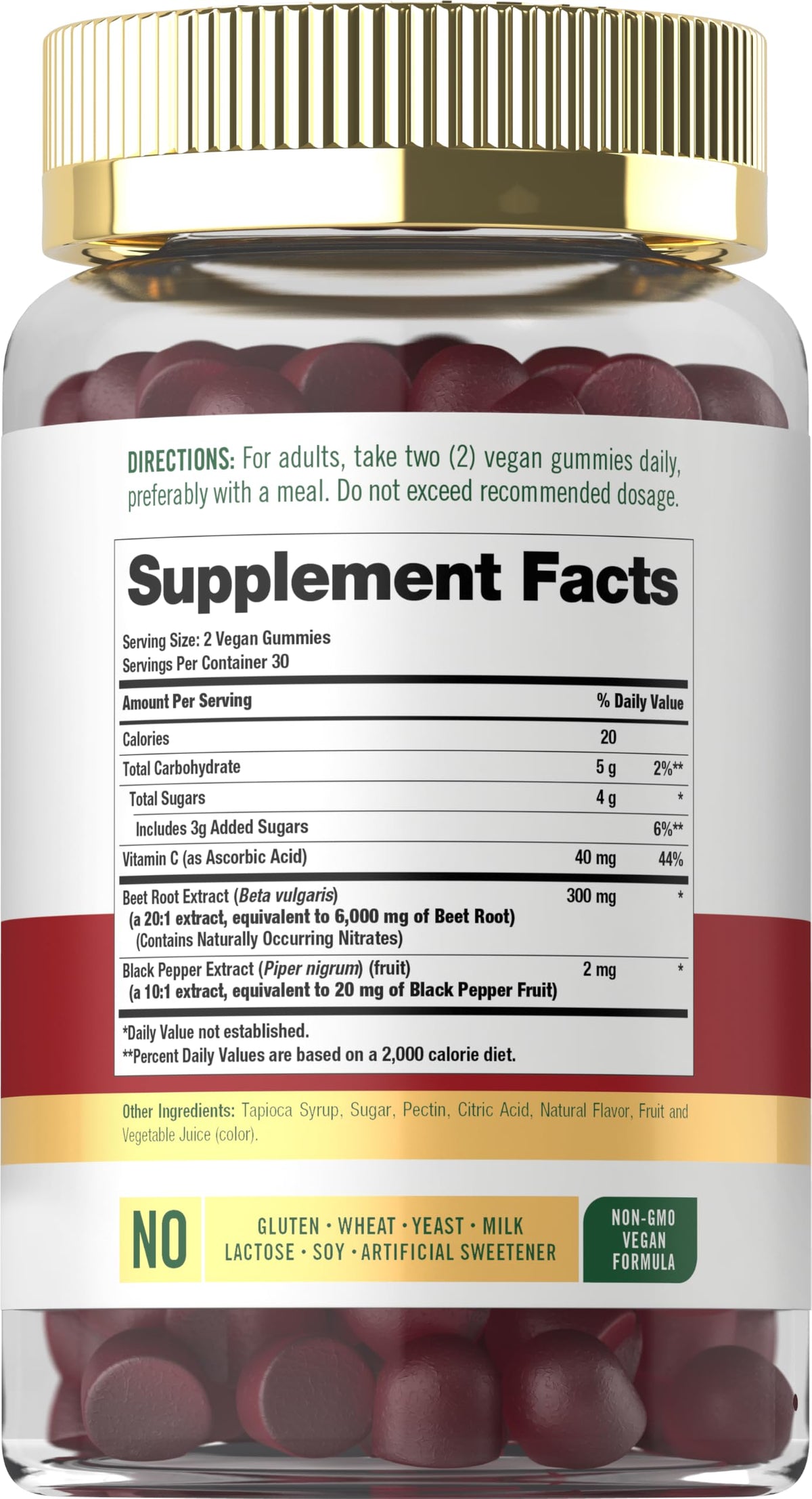 Beet Root Gummies 60 Count Strawberry Flavor A2967