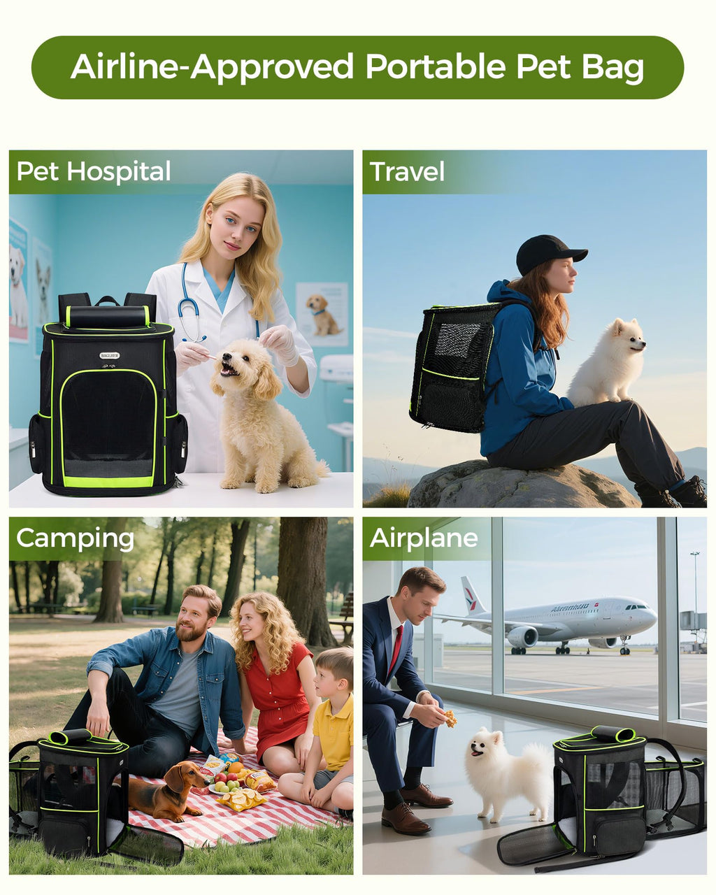 Expandable Cat Carrier Backpack with Breathable Mesh W6667