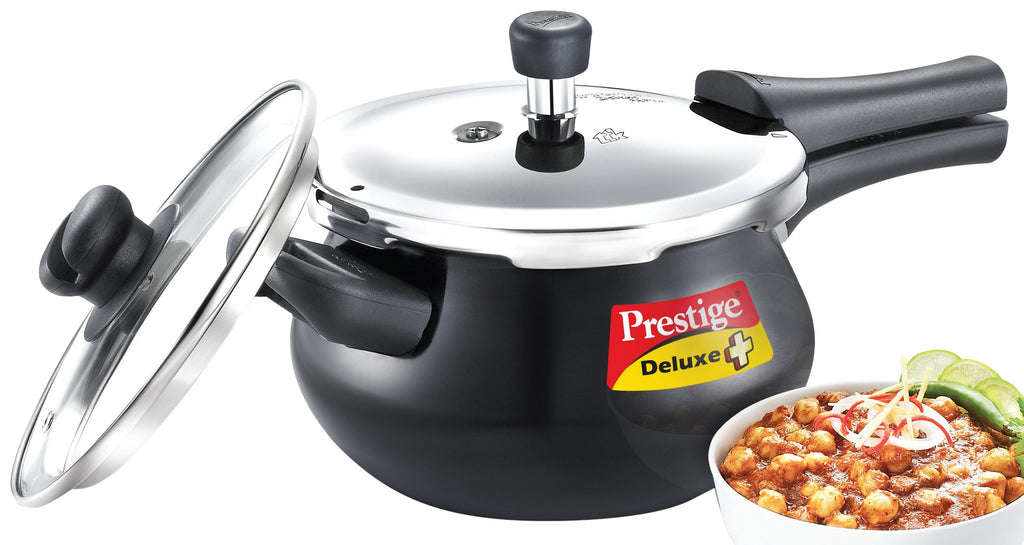 Black Aluminum Pressure Cooker Q56956