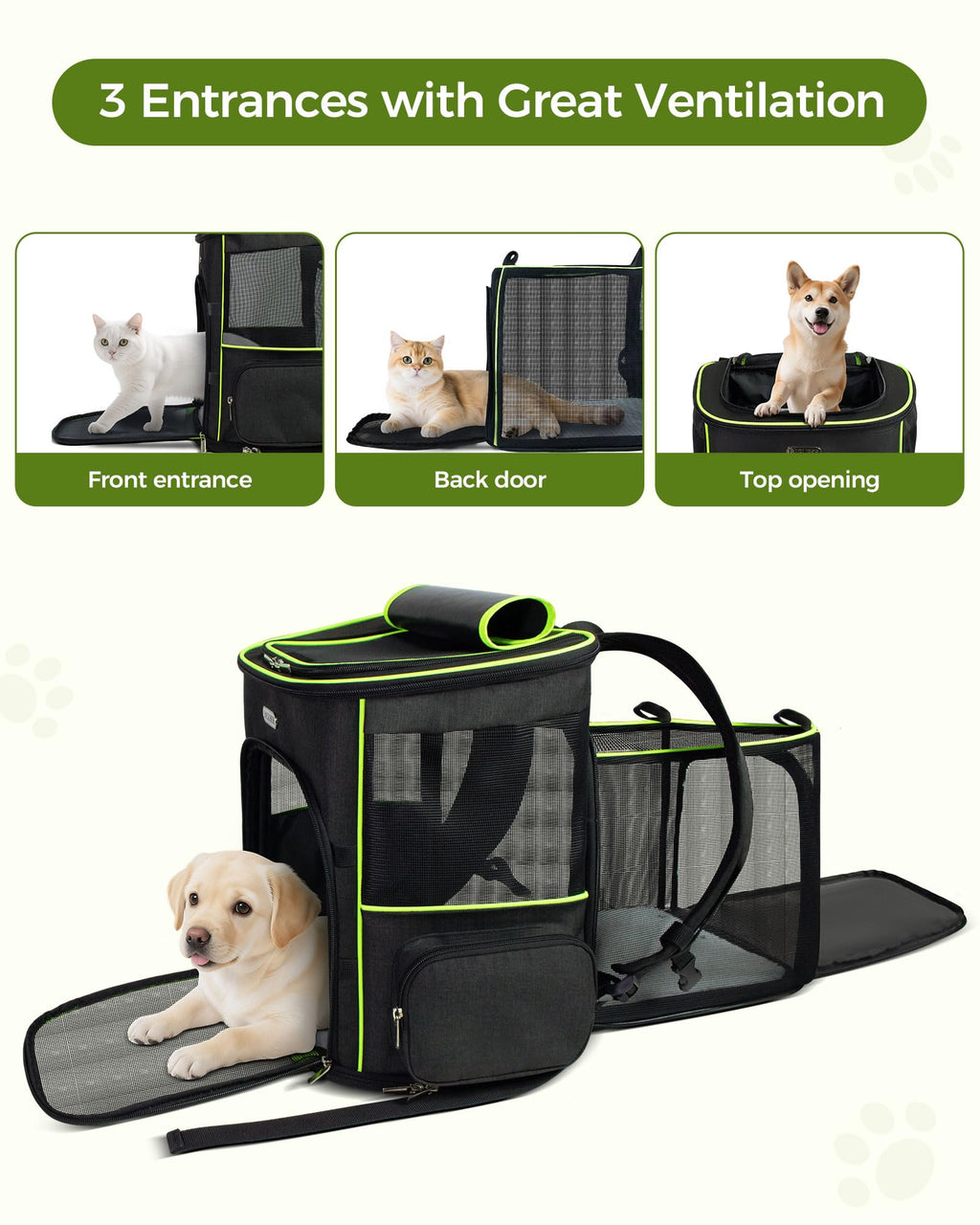 Expandable Cat Carrier Backpack with Breathable Mesh W6667