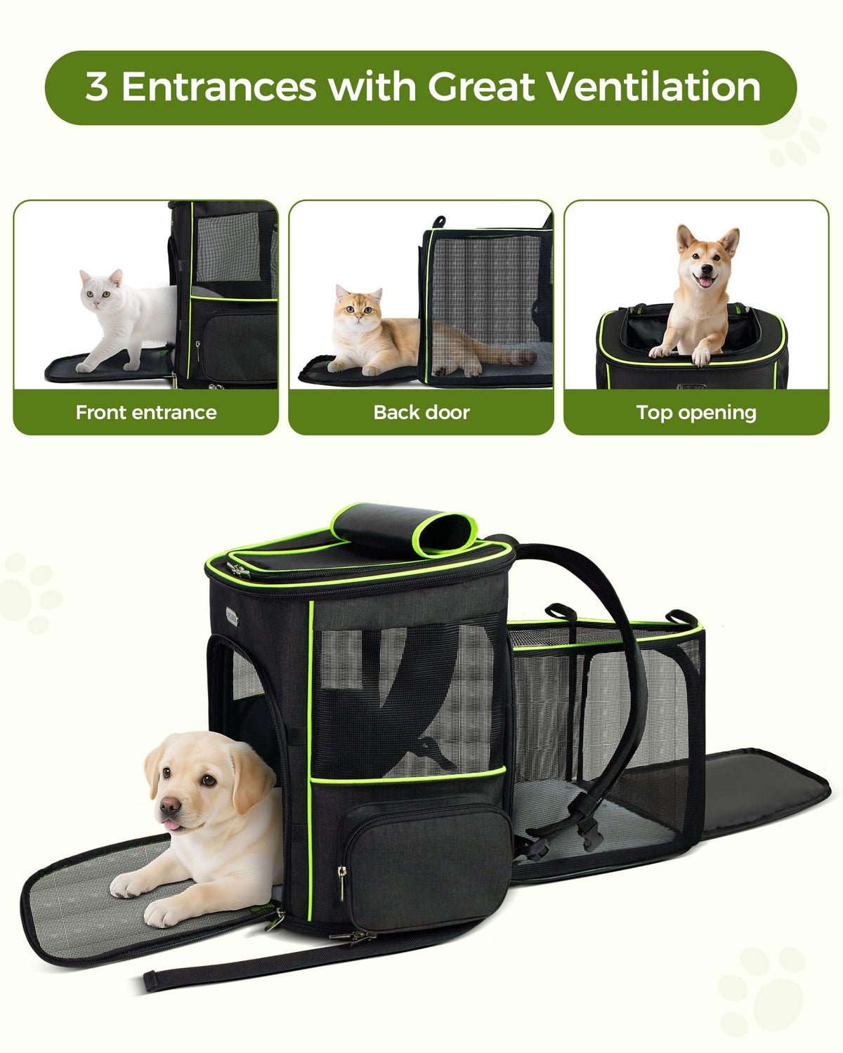 Expandable Cat Carrier Backpack with Breathable Mesh W6667