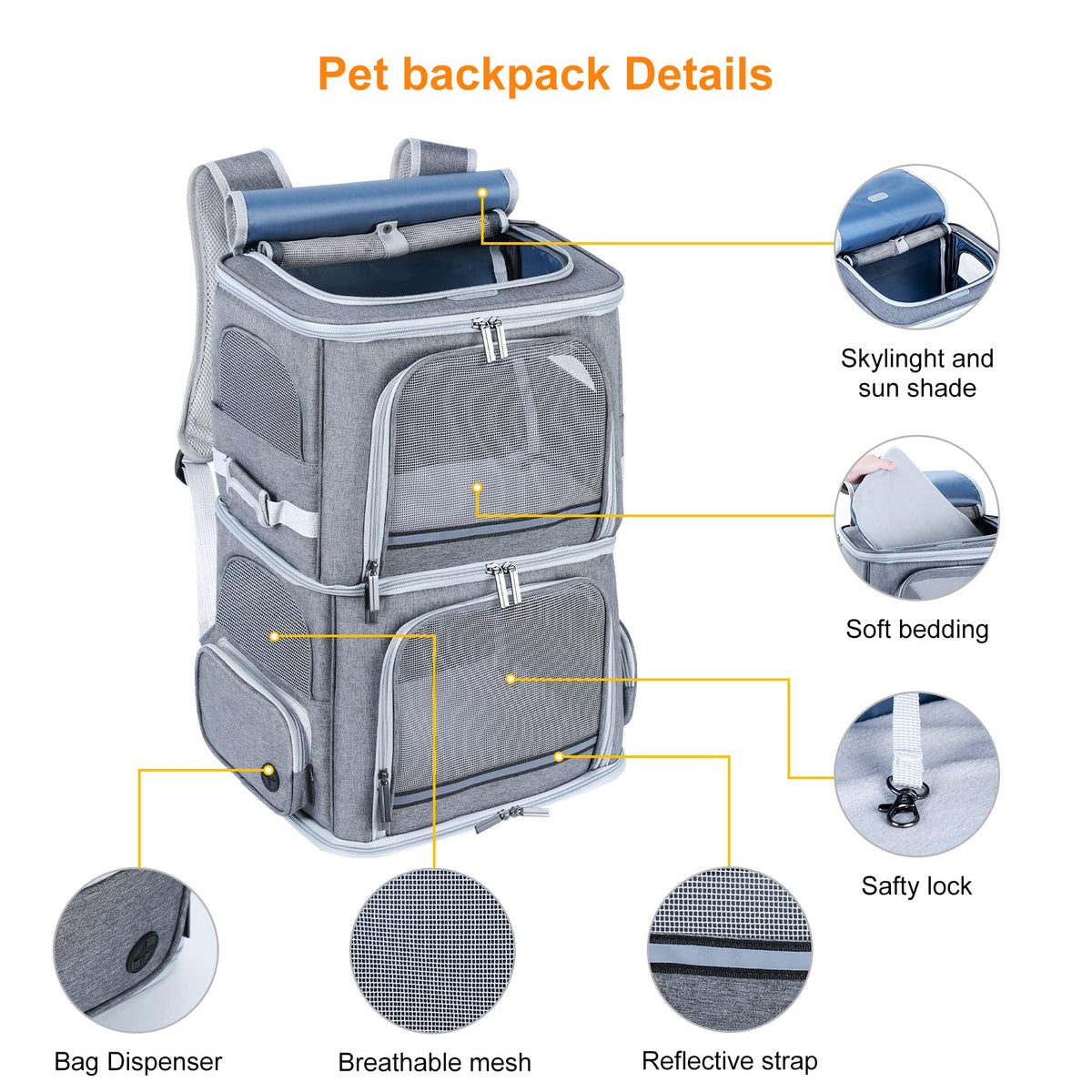 Double Compartment Pet Carrier Backpack U493108