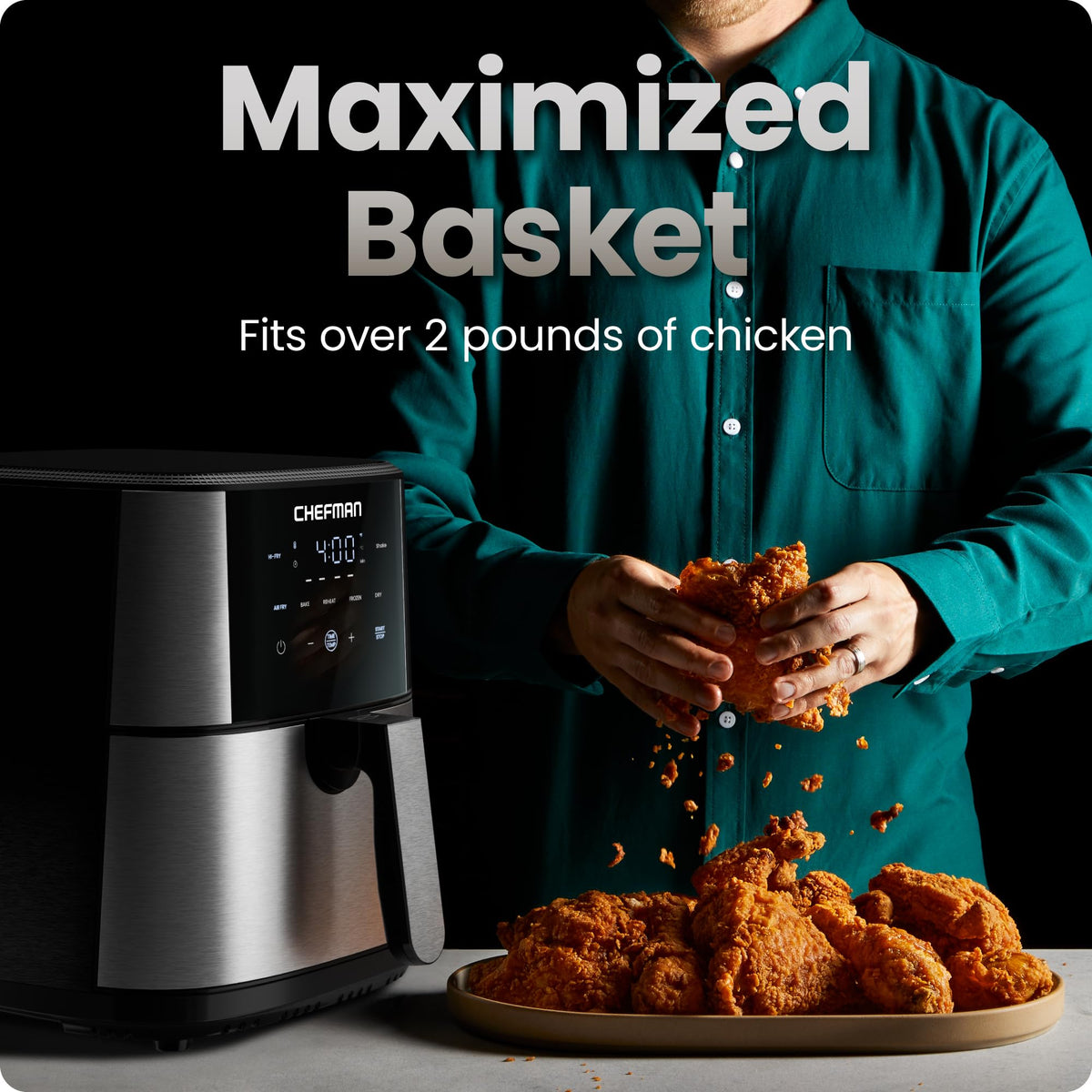 6 Qt 5-in-1 Nonstick Stainless Steel Air Fryer G81581