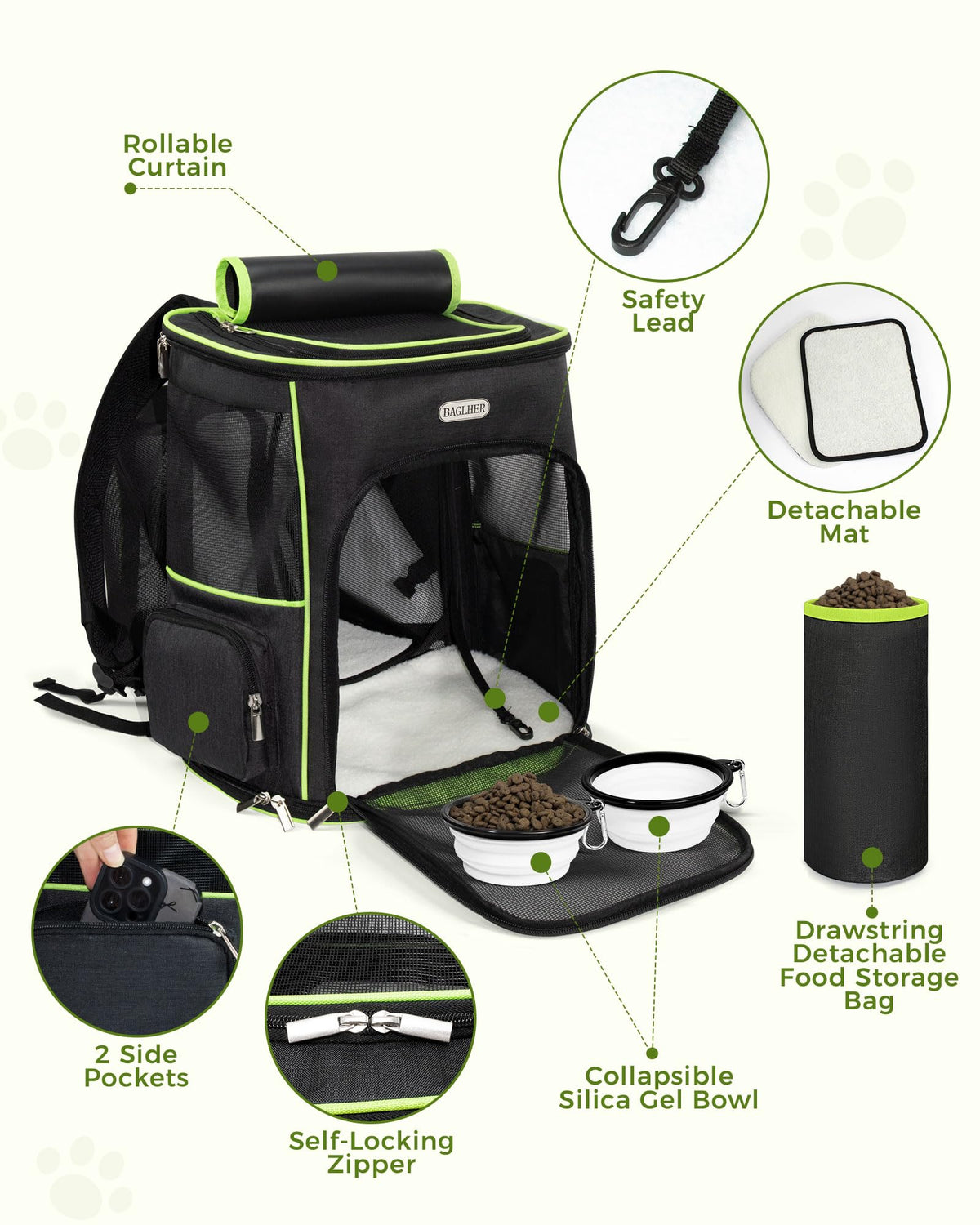 Expandable Cat Carrier Backpack with Breathable Mesh W6667
