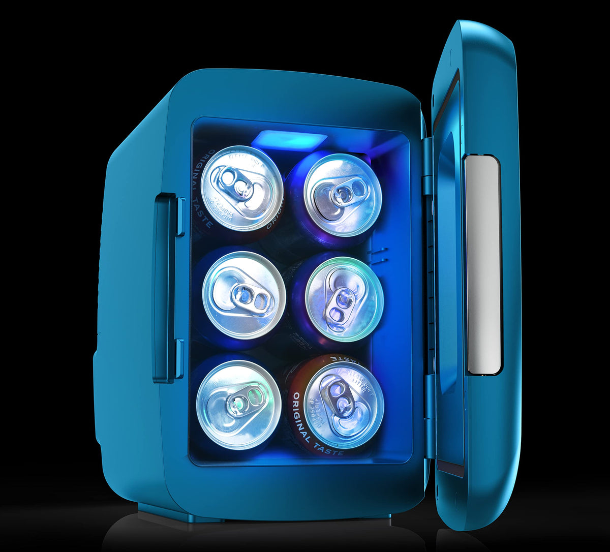 Gaming Light Up Mini Beverage Refrigerator 6 can 4 liters Blue D6399