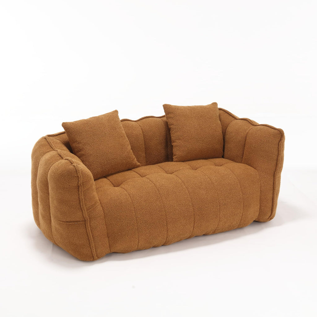 66" Yellow Chenille Memory Foam Bean Bag Chair with 2 Pillows Y681