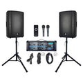 2400W Bluetooth PA Speaker System with Powered Mixer and Passive Speakers T560020