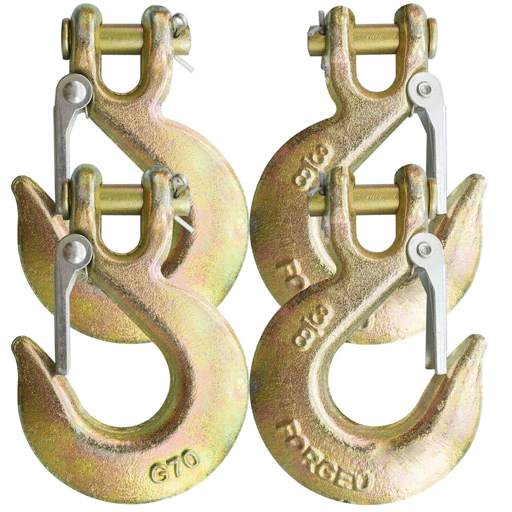 3/8" Clevis Slip Hooks with Safety Latch, 4PCS Heavy Duty I685