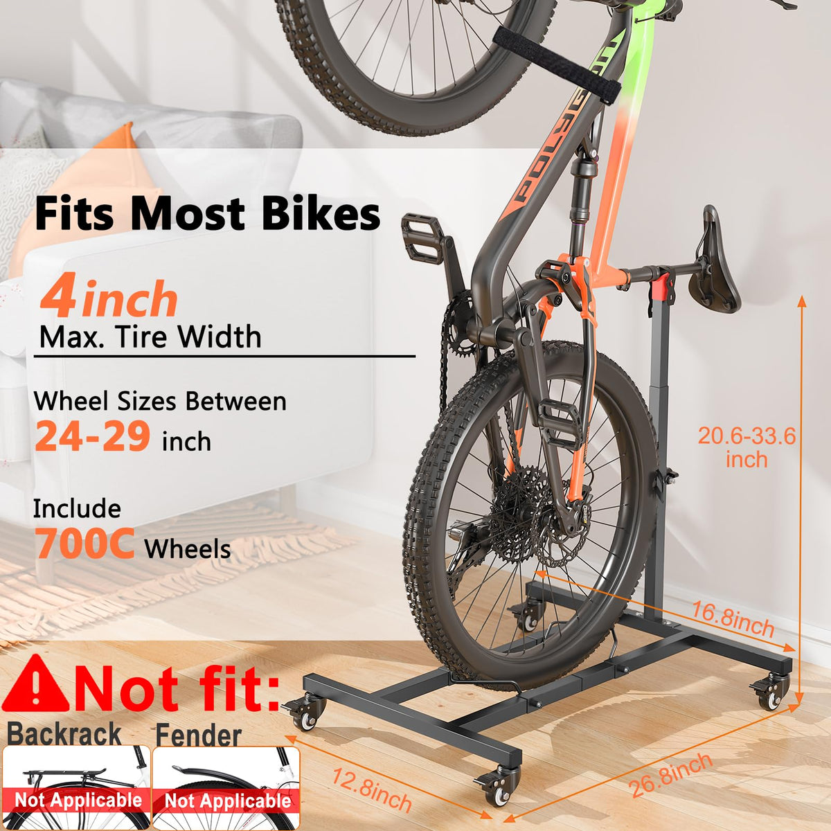 Freestanding Adjustable Height Bike Stand T71228