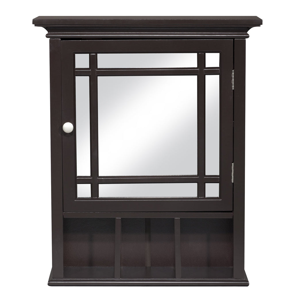 Espresso Wooden Over the Toilet Bathroom Medicine Cabinet with Mirror D4945