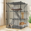 3-Tier Metal Wire Cat Cage with Hammock Y7265