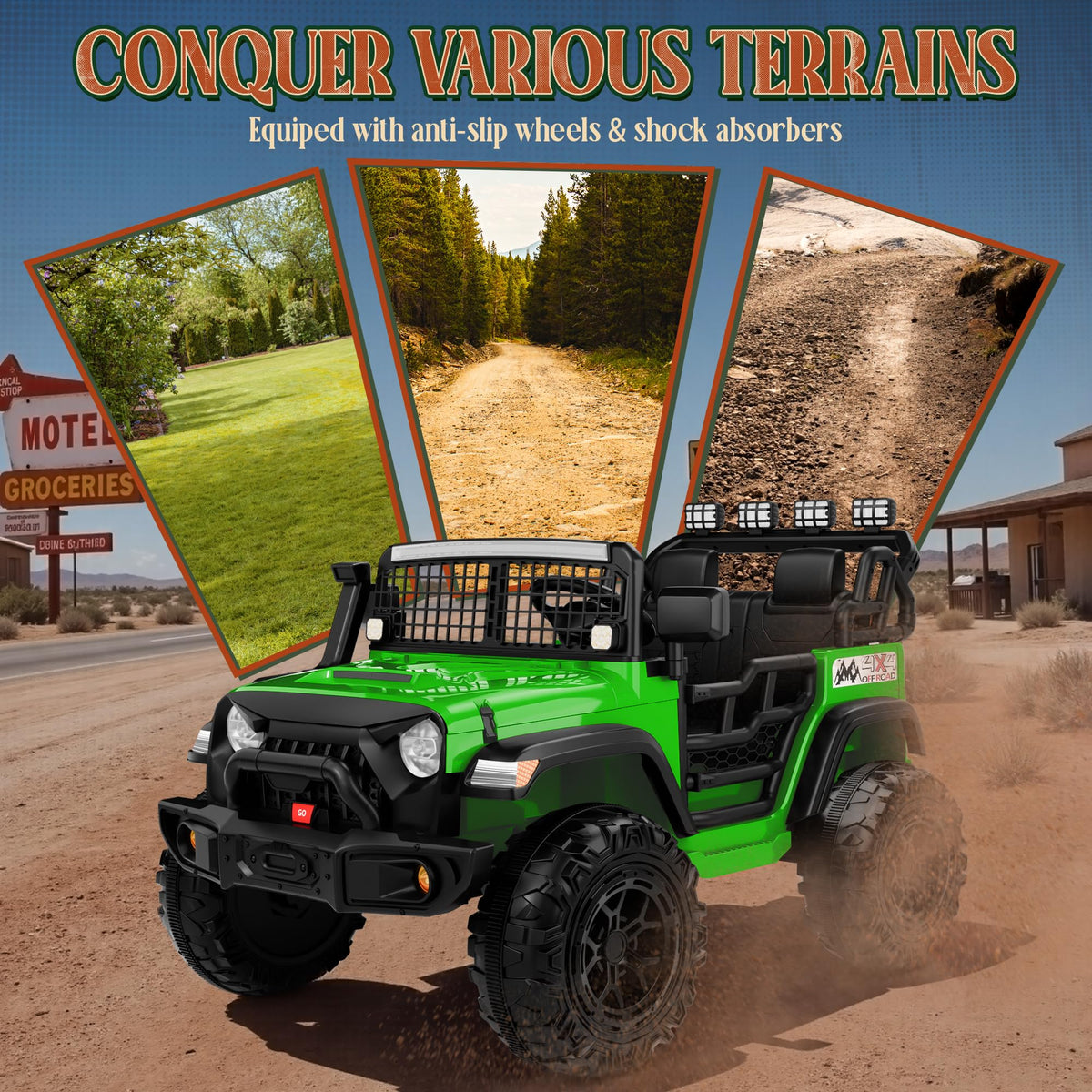 24V 2 Seater 4x4 Electric Ride on Truck O6761