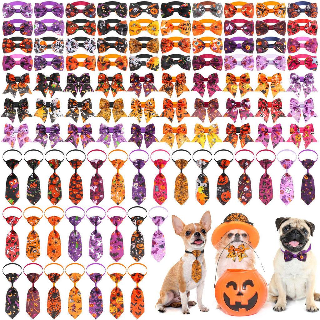 100 Pcs Dog Bow Ties Collar Set G822