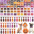 100 Pcs Dog Bow Ties Collar Set G822