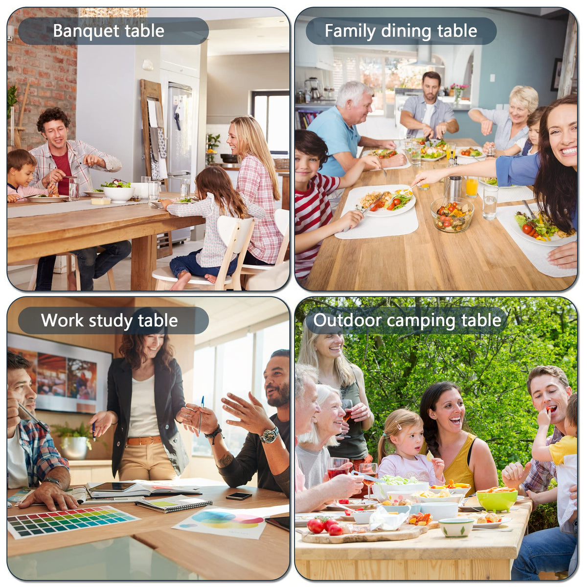 Portable Folding Table 6 FT Long with Handle White A54290