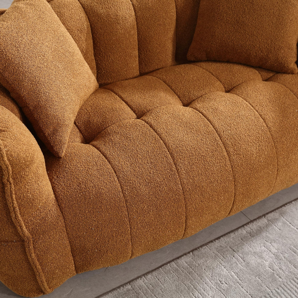 66" Yellow Chenille Memory Foam Bean Bag Chair with 2 Pillows Y681