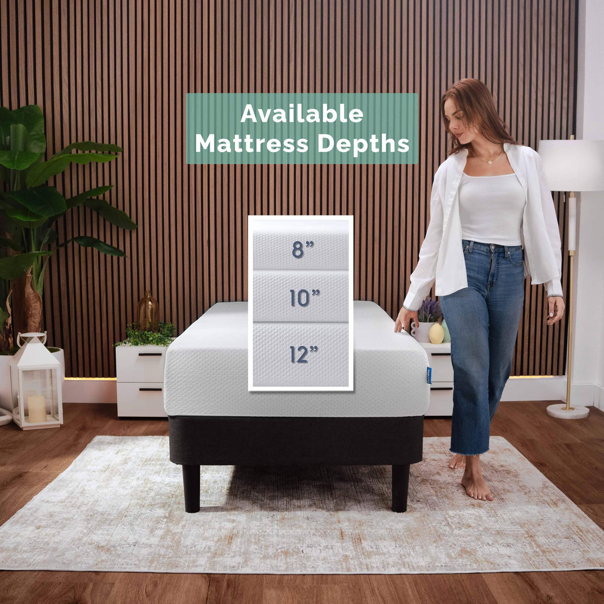 Green Tea 8 Inch Cooling Graphite Memory Foam Twin Mattress C363456