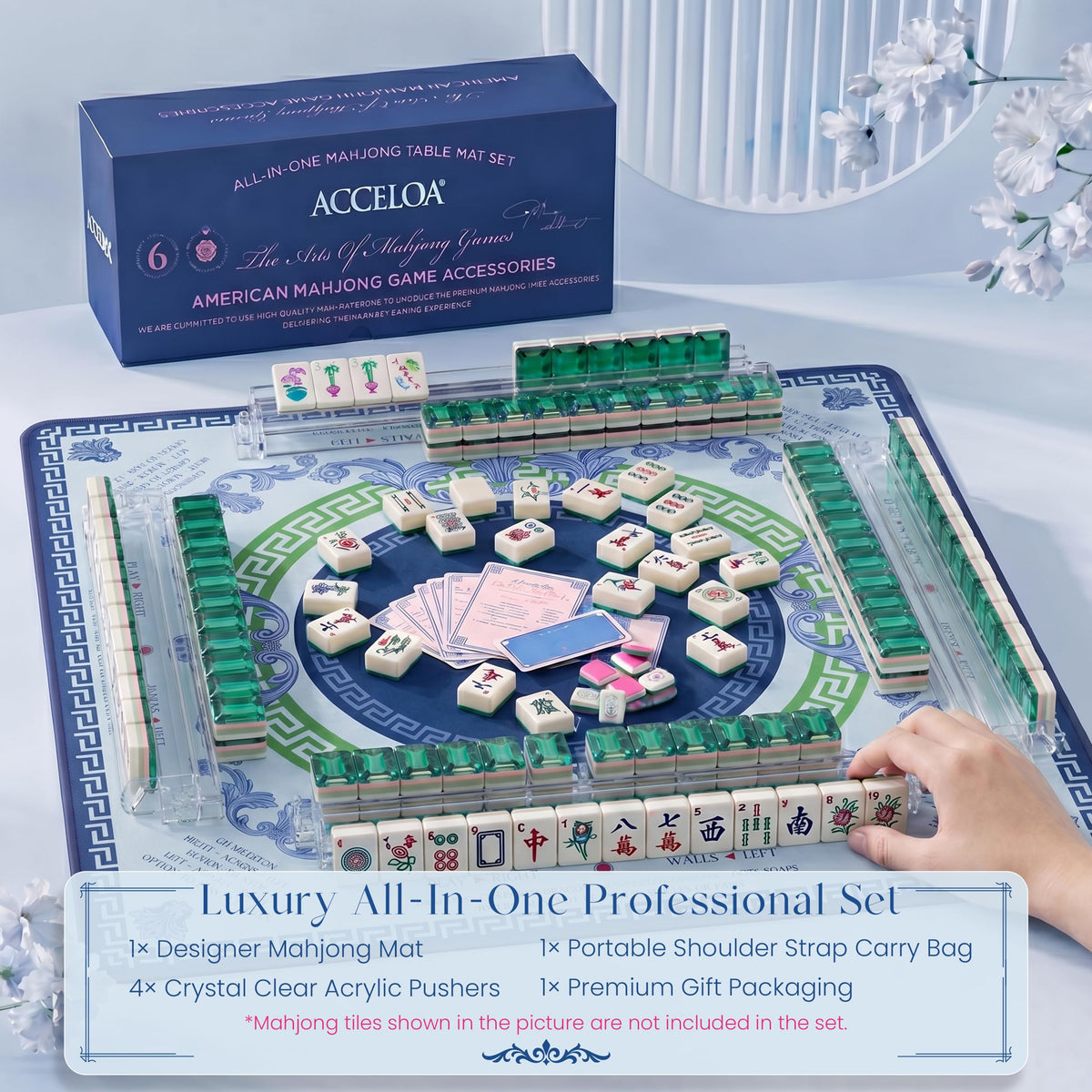 Mahjong Mat and Racks Set Waterproof Neoprene L710512