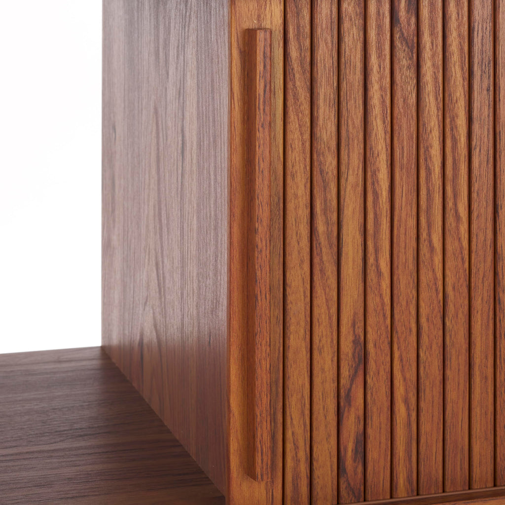 Walnut Brown TV Stand with Sliding Door T339900