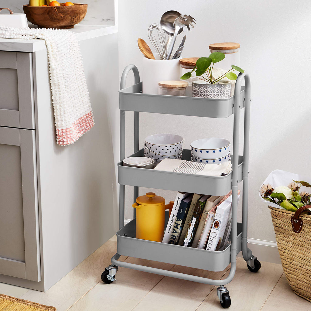 3-Tier Rolling Kitchen Cart with Lockable Wheels P15816